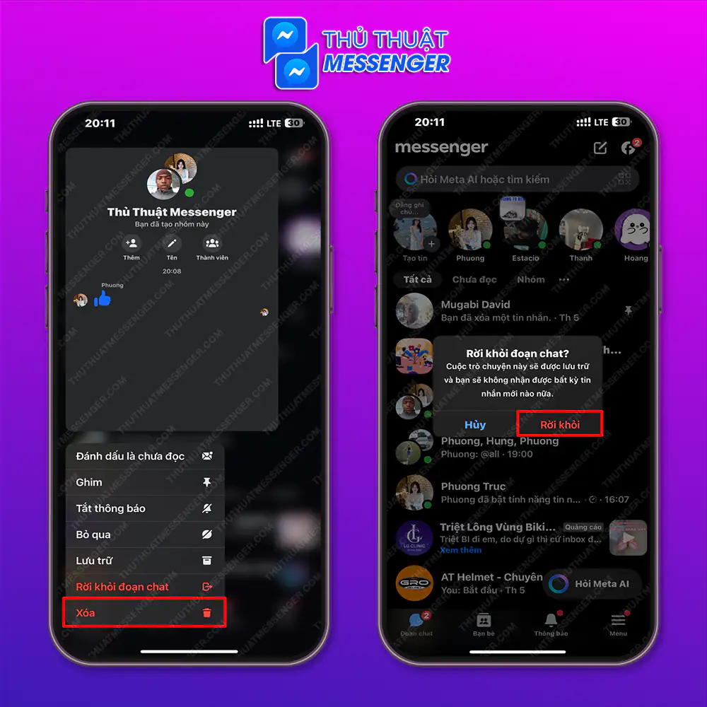 Chi tiết cách rời nhóm Messenger dễ hiểu nhất
