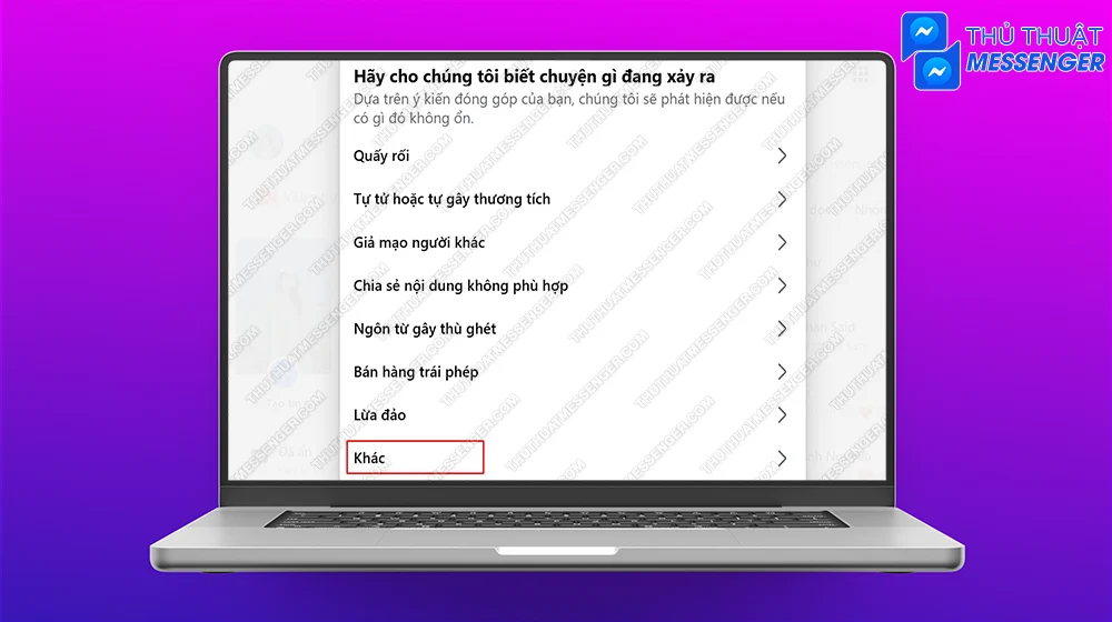 Bước 3: Chọn vào Khác.