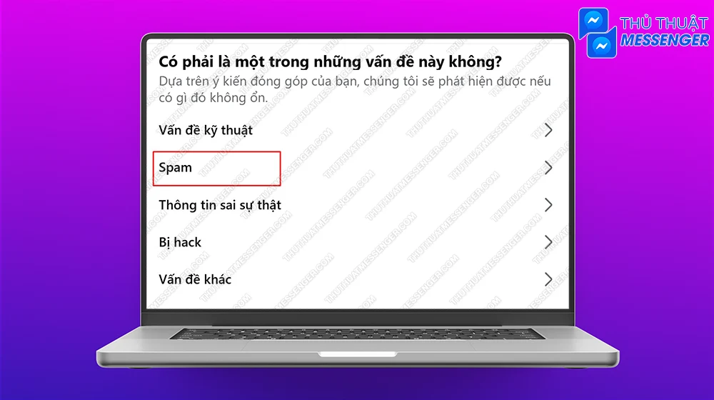Bước 4: Chọn Spam.