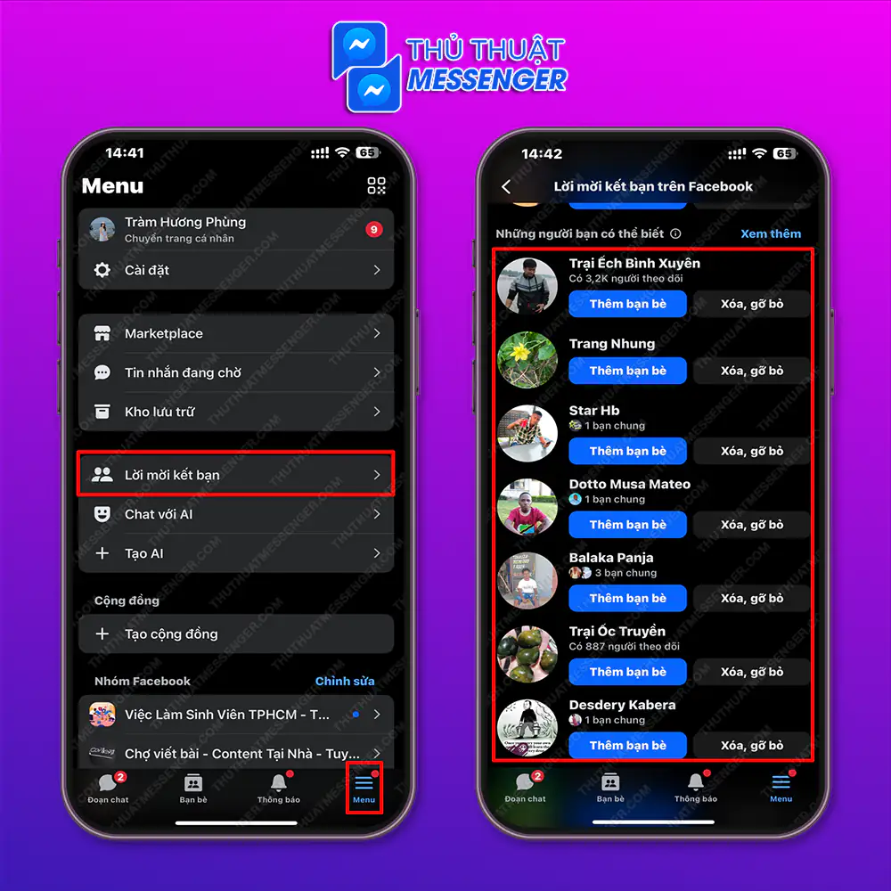 Kết bạn nhanh bằng gợi ý trên Messenger