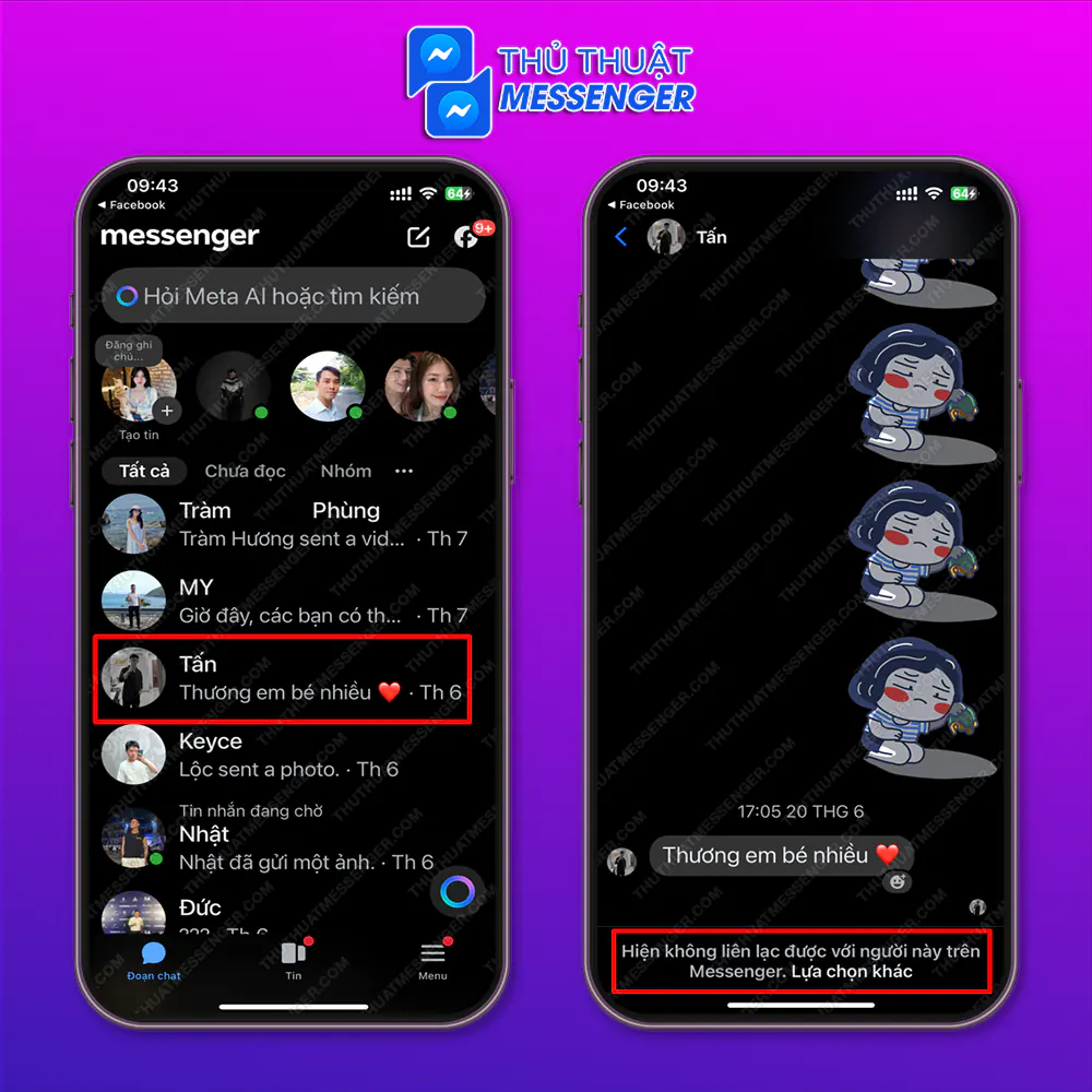 Kiểm tra trên messenger