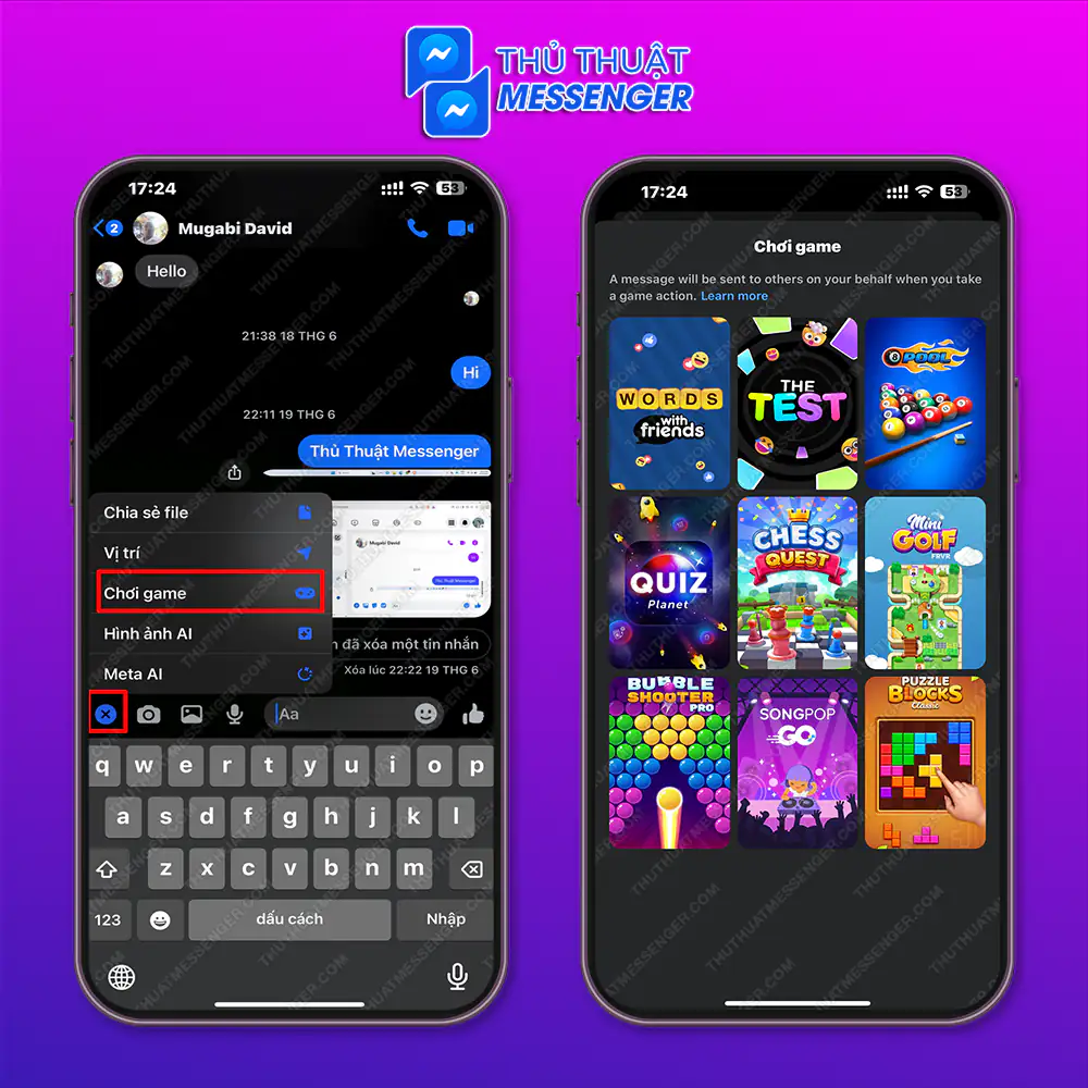 Thao tác chơi game Mess bằng iPhone