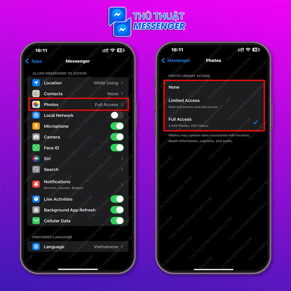 Thao tác nhanh cùng với iPhone
