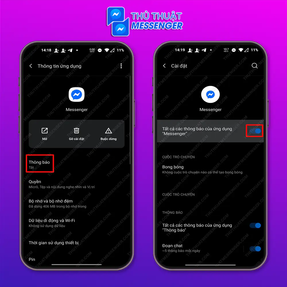 Xử lý Messenger không thông báo tin nhắn Android